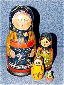 AE11. Old Zagorsk Matryoshka 7" (Empty) & AE12. Mismatched 4" 3n