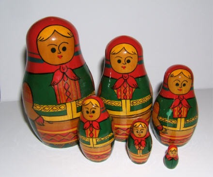 AJ49. Brest Nesting Doll Mismatched 4” 6n