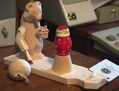 AU06. Bear Painting Nesting Doll Santa toy