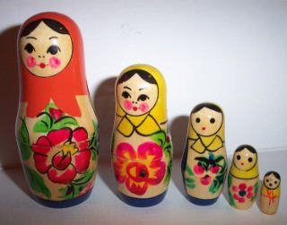 AV05B. Kasnokamsk Doll - Unfinished Orange 4" 5n