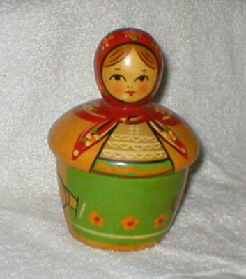 AV41. Unusual USSR Doll Box 5.4"