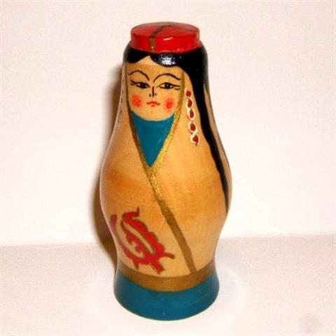 AV53. Solid Mongolian Doll 3.5"