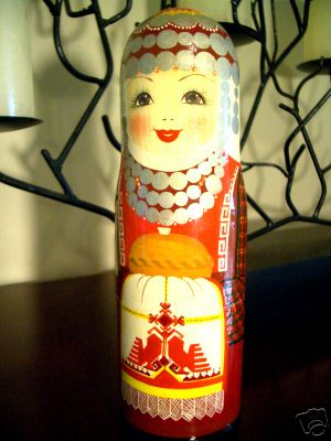 AV71. Medieval Chuvash Matryoshka Bottle Holder 9”
