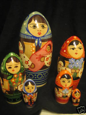 AX04B. Ukrainian Conical Doll with Baby 5” 6n