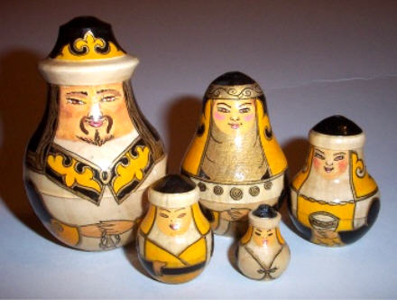 AZ02. Exotic Kazakh dolls 5n, 4.5"