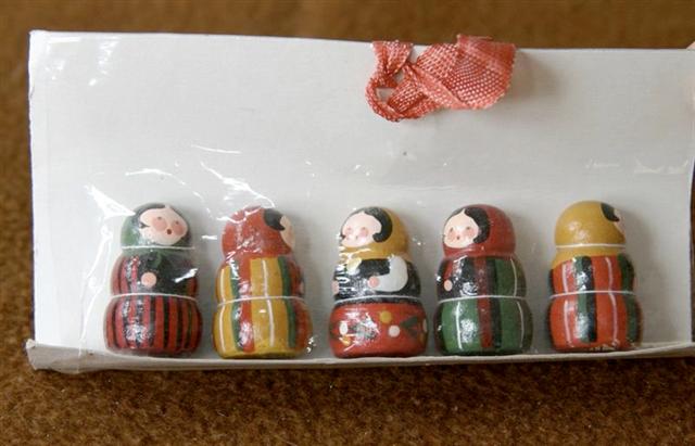 BA06A. Set of 5 Miniature Polish Nesting Dolls