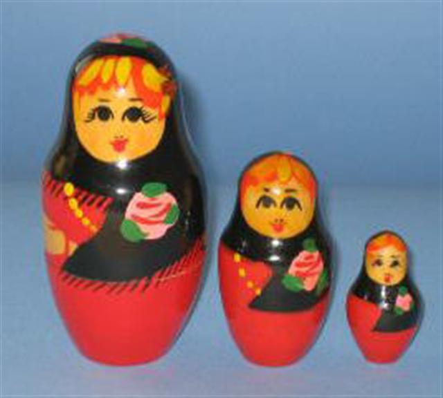 BA09C. Polish Nesting Doll with Shawl 4" 3n