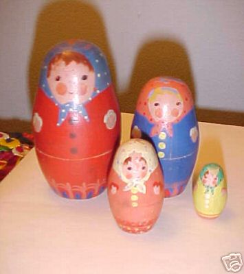 BA68. Very old Polish Nowysacz dolls 3.5" 4n