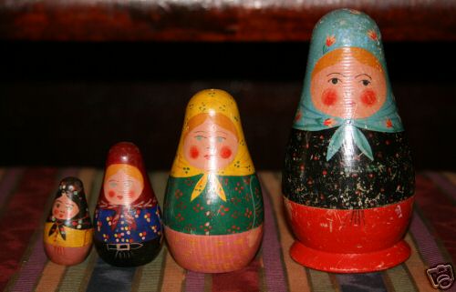 BA74. Old Unusual Nesting Doll (Polish?) 5” 4n