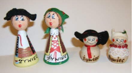 BA91. Zywiec Poland Solid Dolls 3” & 2” 4pc