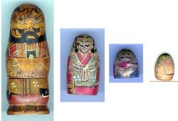DC10A. Old Japanese Nesting Dolls 5n 6" (Millerkins)