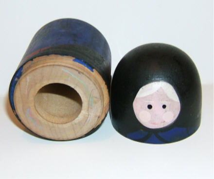 DC57-2. Japan – Thick Walled Shackman Doll 4” (Open)