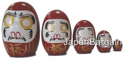 DC71. Daruma Nesting Doll with Blank Eyes 3.75” 5n