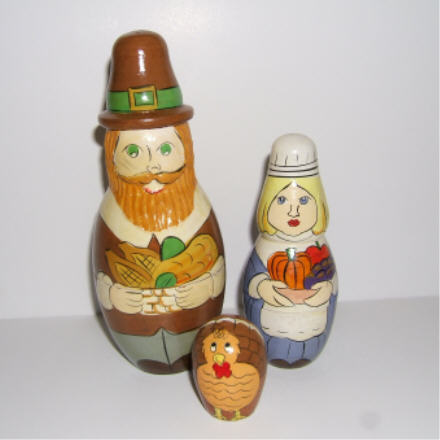DJ24. Thanksgiving Pilgrims 6" 3n