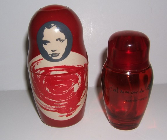 FE24. Marina Marinof Perfume in Nesting Doll bottle 4.75"