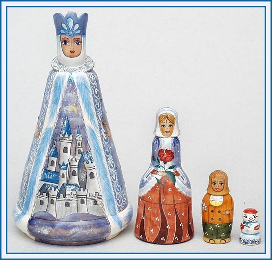 HC02. Russian Nesting Doll Snow Maiden 4pc