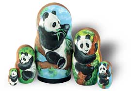 HE04. Panda Bear Matreshka 5pc