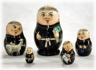 HG02. Franciscan Monk Doll 5pc./4"