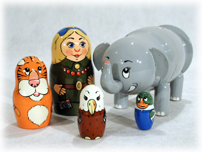 HG05. Elephant Safari Doll 5pc./6"