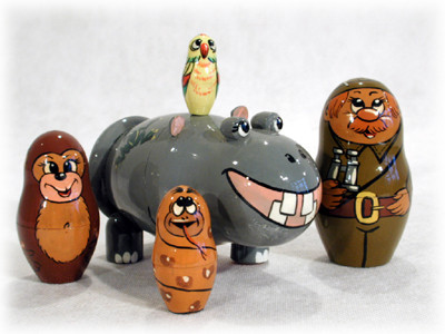 HG06. Hippo Safari Doll 5pc./6"