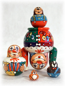 HG32. Moscow Circus Clowns 5pc./5"
