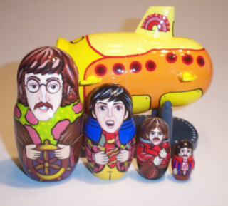 HG50. Russian Beatles Yellow Submarine Nesting Doll HG50. Russian Beatles Yellow Submarine Nesting Doll