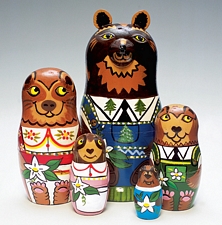 HN31. Yodeling Alpine Bear Family 5.5" 5n