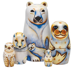 HN38. Arctic Life Nesting Dolls 5.5" 5n HN38. Arctic Life Nesting Dolls 5.5" 5n