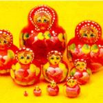 HP01. Red Set 10 Nesting Dolls, mini 1.5" HP01. Red Set 10 Nesting Dolls, mini 1.5"
