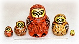 HP02. Owl Mini Nesting Dolls 5n 1.5" (pair)