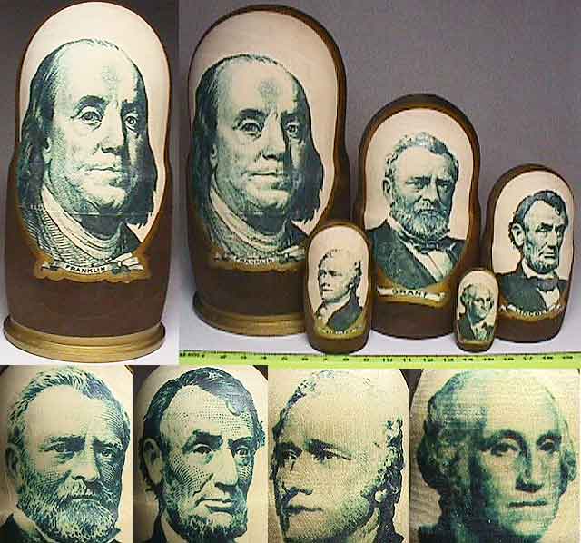 HT02. "Dollars" Presidents 5n 6.5"