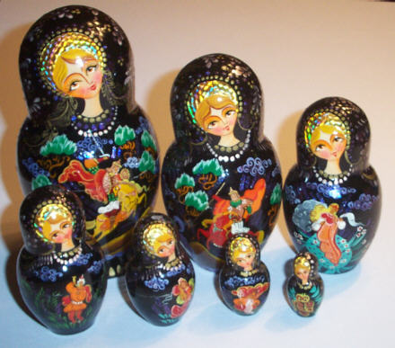JA05. Black Art doll - 8", 7n
