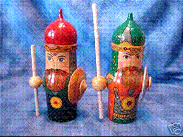 JA28A&B: Pair of large Warrior Bottle Holders 9”