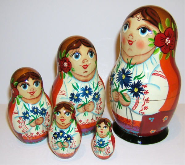 JA45. Ukrainian Flower Maidens 6” 5n