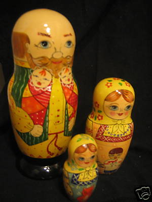 JA52. Bald Russian man and Family 6” 3n