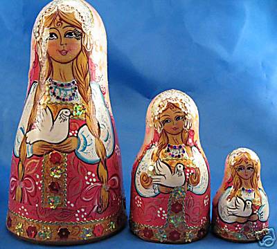 JA55. Bell Matreshka with Doves 5” 3n JA55. Bell Matreshka with Doves 5” 3n