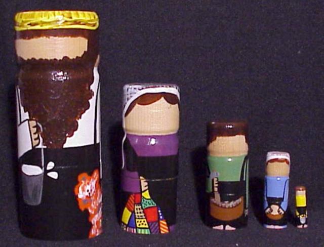 JC16. Amish Nesting Dolls Without Faces 4” 5n
