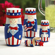 JC39. Uncle Sam Nesting Doll Set 5.5” 5n