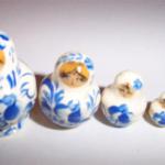 MA02. Mini Gzhel Nesting Doll 5n 1.5" MA02. Mini Gzhel Nesting Doll 5n 1.5"