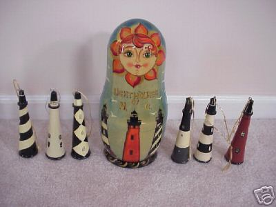 MI01. North Carolina Lighthouse Doll & ornaments 9" MI01. North Carolina Lighthouse Doll & ornaments 9"