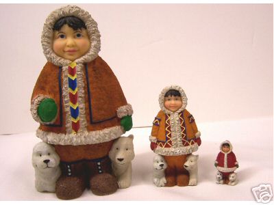 MS20. Unique Resin Eskimo Boy Nesting Doll 5.75" 3n