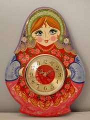 PE03. Matryoshka Wall Clock - 10x14"