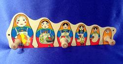 PJ03. Nesting Doll Pegs Rack 11.5" x 3.75"