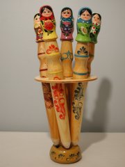PJ07. Matryoshka Colored Pencils in stand 11.5"
