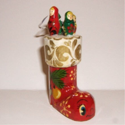 PJ23. Christmas Boot Ornament 3.5"