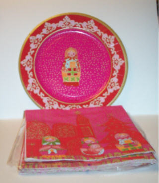 PJ30. Matryoshka Party Plates and Napkins