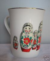 PJ38. Russian Matryoshka Fine Bone China Cup