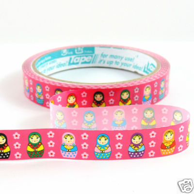 PJ68A. Japan Russian Doll Tape 1/2" rolls (Pink)