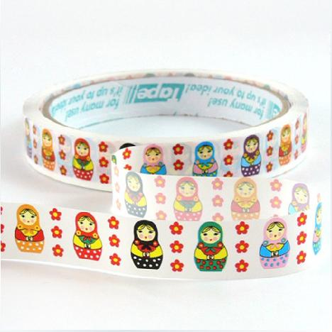 PJ68B. Japan Russian Doll Tape 1/2" rolls: (White)